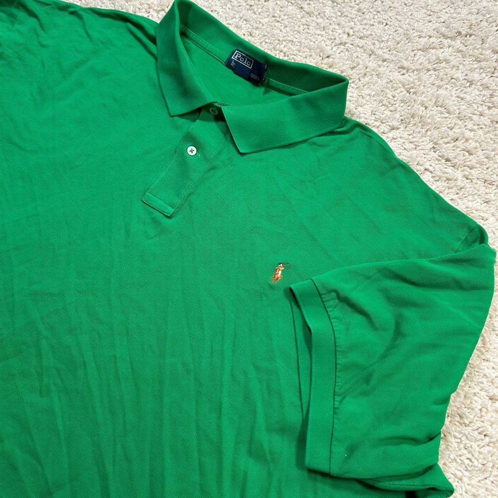 Polo Ralph Lauren Polo Shirt 5XB Big Green Pima Cotton Short Sleeve Pony Logo